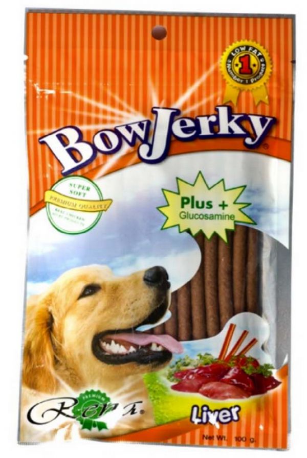 10 Packs of Bow Jerky Liver, 100gm each pack