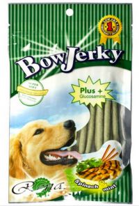 10 Packs of Bow Jerky Spinach and Mint, 100gm each pack