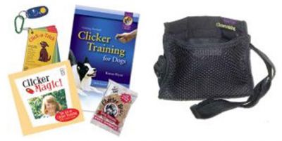 Clicker Training Combo Pack, Clicker Dog Training Pro Pack and Clicker Training Treat Bag