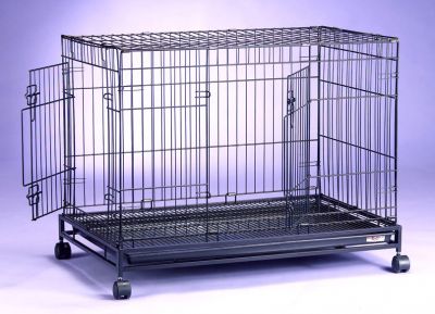 Collapsible Dog Cage D305RI with Castor Wheels