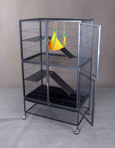 Steel Cat Cage D670 with Solid Platform and 2 Doors